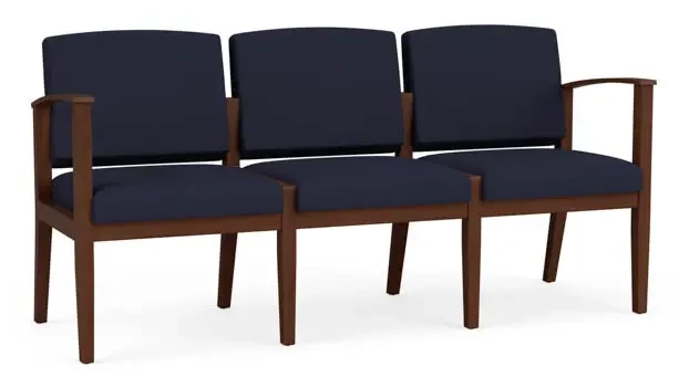 Navy Open House Fabric / Walnut