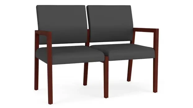 Dillon Graphite Upholstery / Mahogany Finish