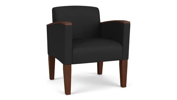 Black Dillon Polyurethane / Wood Legs, Walnut