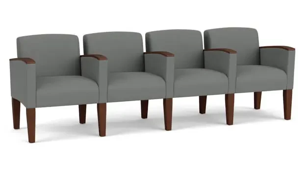 Asteroid Open House Fabric / Wood Legs, Walnut