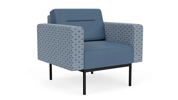 Rain Song Fabric Arms/Panel - Titan Vinyl Seat/Back - Black Frame