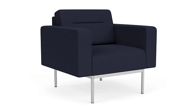 Open House Navy Fabric - Silver Frame