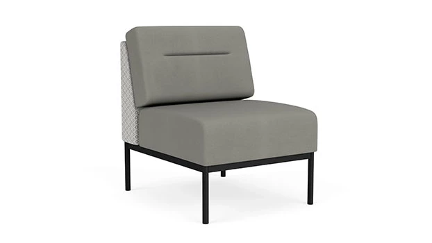 Frost Fabric Back Panel - Dove Vinyl Seat/Back - Black Frame