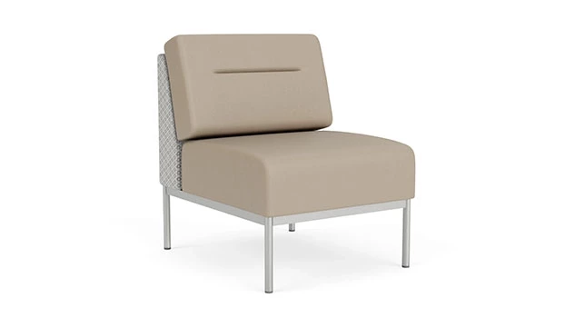 Frost Fabric Back Panel - Concrete Vinyl Back/Seat - Silver Frame