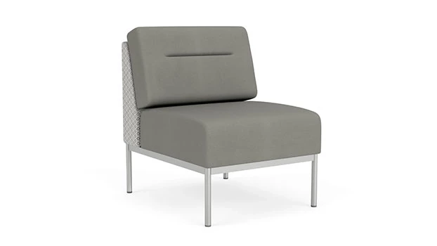 Frost Fabric Back Panel - Dove Vinyl Seat/Back - Silver Frame