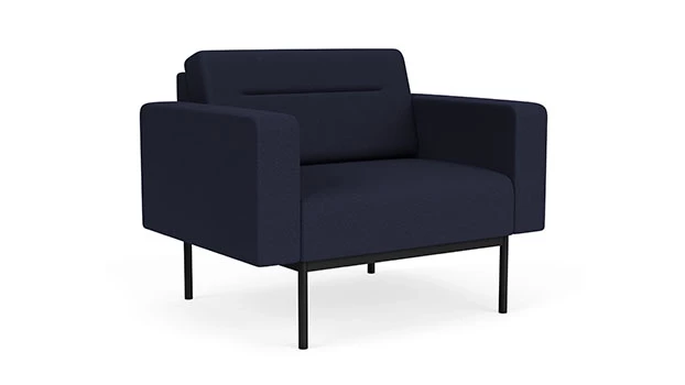 Open House Navy Fabric - Black Frame