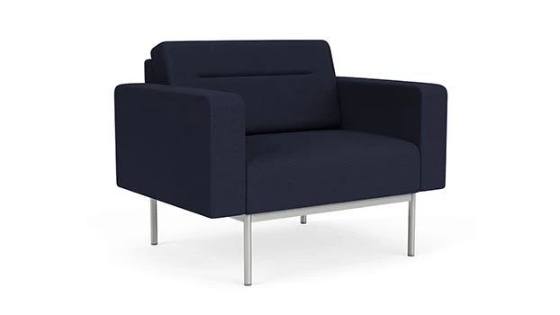 Open House Navy Fabric - Silver Frame