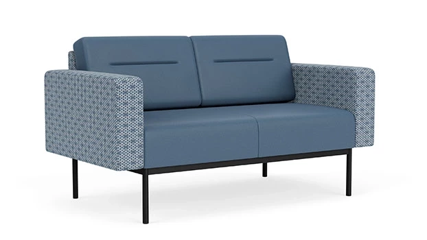 Rain Song Fabric Arms/Panel - Titan Vinyl Seat/Back - Black Frame