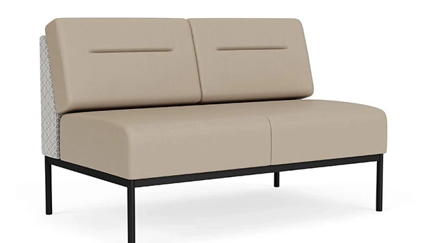 Frost Fabric Back Panel - Concrete Vinyl Back/Seat - Black Frame