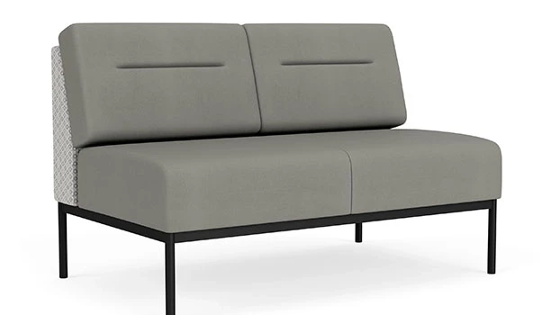 Frost Fabric Back Panel - Dove Vinyl Seat/Back - Black Frame