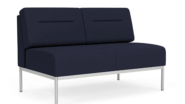 Open House Navy Fabric - Silver Frame