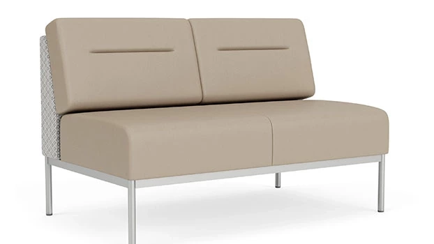 Frost Fabric Back Panel - Concrete Vinyl Seat/Back - Silver Frame