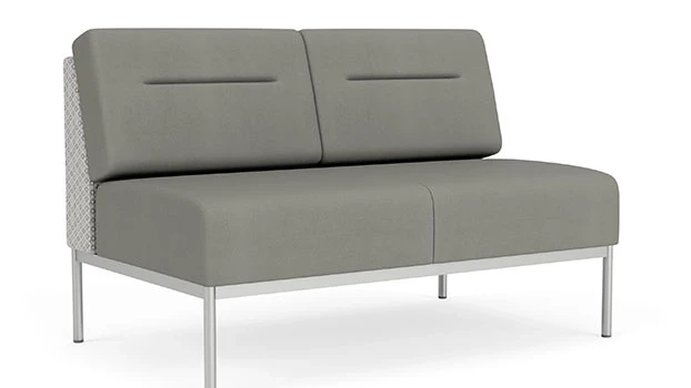 Frost Fabric Back Panel - Dove Vinyl Seat/Back - Silver Frame