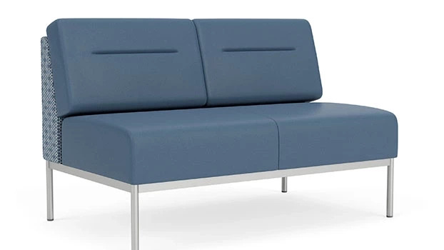 Night Sky Fabric Back Panel - Black Vinyl Seat/Back - Silver Frame