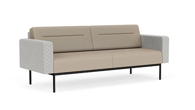 Frost Fabric Arms/Panel - Concrete Vinyl Seat/Back -Black Frame