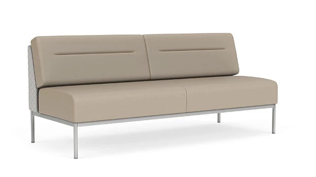 Frost Fabric Back Panel - Concrete Vinyl Seat/Back - Silver Frame