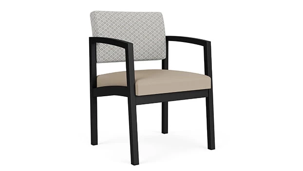 Frost Fabric Back - Concrete Vinyl Seat - Black Frame