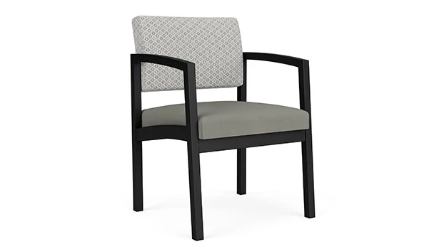 Frost Fabric Back - Dove Vinyl Seat - Black Frame