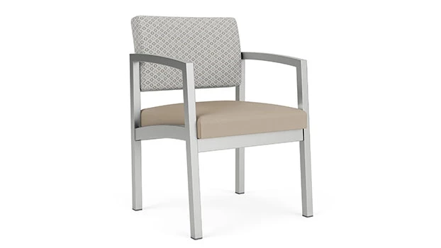 Frost Fabric Back - Concrete Vinyl Seat - Silver Frame