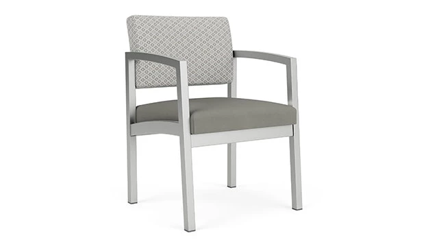 Frost Fabric Back - Dove Vinyl Seat - Silver Frame