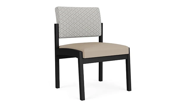 Frost Fabric Back - Concrete Vinyl Seat - Black Frame
