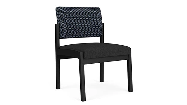 Night Sky Fabric Back - Black Vinyl Seat - Black Frame