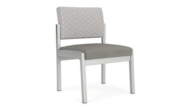 Frost Fabric Back - Dove Vinyl Seat - Silver Frame