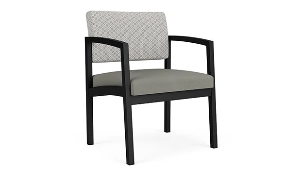 Frost Fabric Back - Dove Vinyl Seat - Black Frame