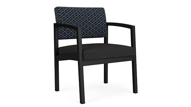 Night Sky Fabric Back - Black Vinyl Seat - Black Frame