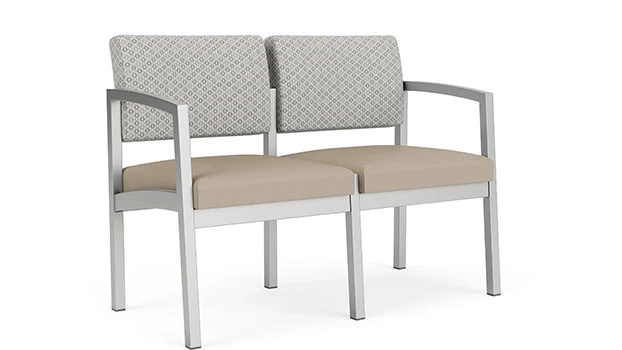 Frost Fabric Back - Concrete Vinyl Seat - Silver Frame