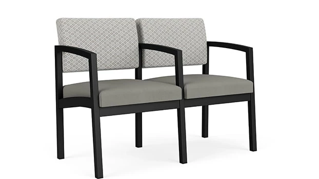 Frost Fabric Back - Dove Vinyl Seat - Black Frame