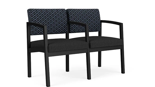 Night Sky Fabric Back - Black Vinyl Seat - Black Frame