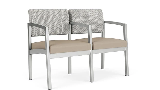 Frost Fabric Back - Concrete Vinyl Seat - Silver Frame