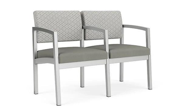 Frost Fabric Back - Dove Vinyl Seat - Silver Frame