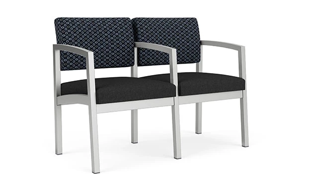 Night Sky Fabric Back - Black Vinyl Seat - Silver Frame