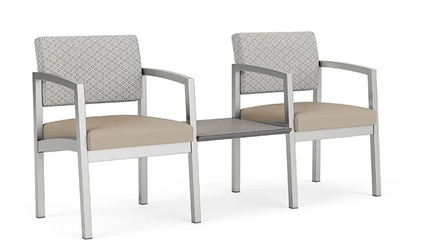 Frost Fabric Back - Concrete Vinyl Seat - Silver Frame