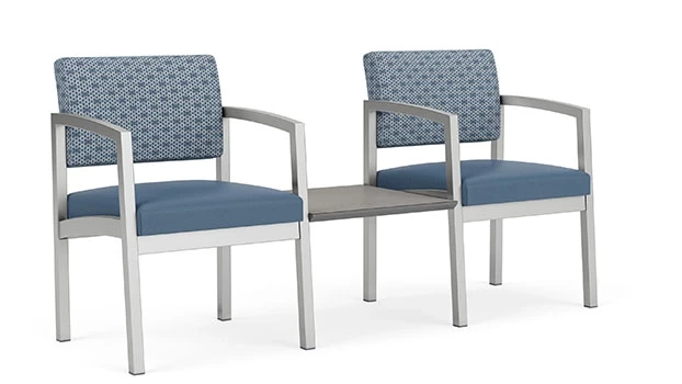 Rain Song Fabric Back - Titan Vinyl Seat - Silver Frame