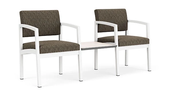 White / Adler Fabric - Peppercorn