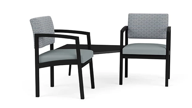 Fog Fabric Back - Lucid Poly Seat - Black Frame