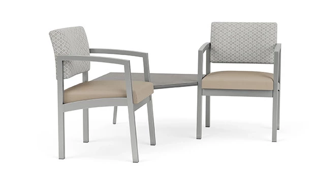 Frost Fabric Back - Concrete Vinyl Seat - Silver Frame