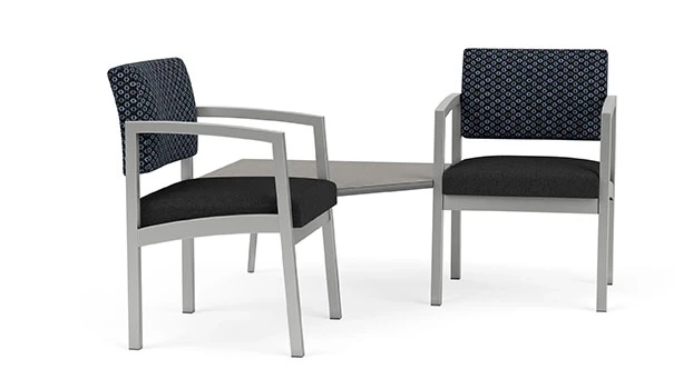 Night Sky Fabric Back - Black Vinyl Seat - Silver Frame