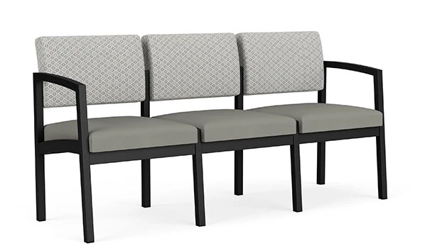 Frost Fabric Back - Dove Vinyl Seat - Black Frame