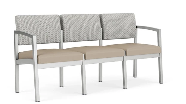 Frost Fabric Back - Concrete Vinyl Seat - Silver Frame