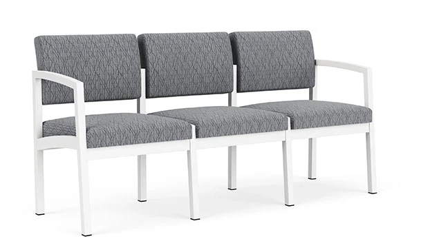 White / Adler Fabric - Gray Flannel