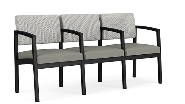 Frost Fabric Back - Dove Vinyl Seat - Black Frame