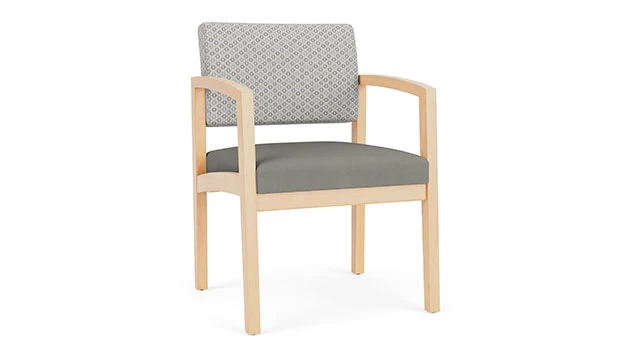 Frost Fabric Back - Dove Vinyl Seat - Natural Wood Frame