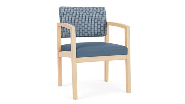 Rain Song Fabric Back - Titan Vinyl Seat - Natural Wood Frame