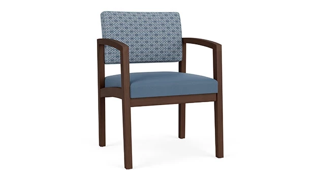 Rain Song Fabric Back - Titan Vinyl Seat - Riftwood Walnut Frame