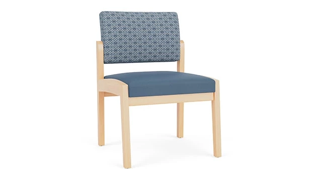 Rain Song Fabric Back - Titan Vinyl Seat - Natural Wood Frame