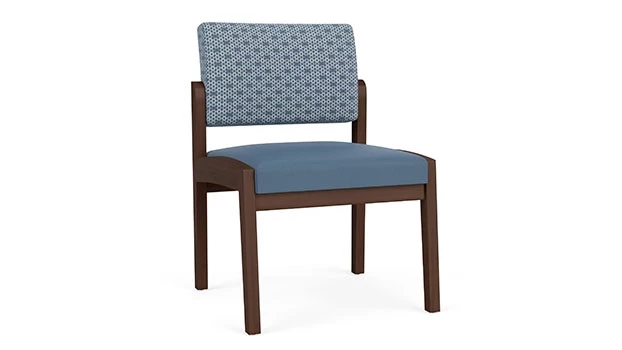 Rain Song Fabric Back - Titan Vinyl Seat - Riftwood Walnut Frame